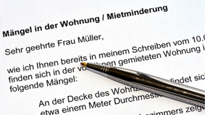 Mietzinsherabsetzung bei Mängeln